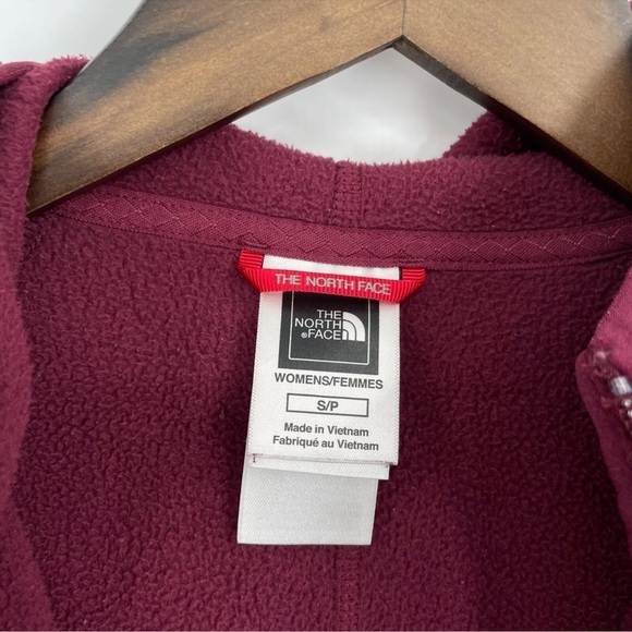 North Face Masonic Fleece Full Zip Hoodie Jacket Size Small Maroon Red Polartec - Picture 4 of 12